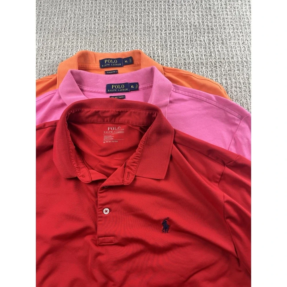 Lot Of 3 Polo Ralph Lauren Golf Polo Shirt Men's Large Performance Pima Cotton